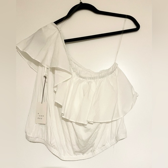 Ruffled One Shoulder Top size Large - Picture 4 of 6